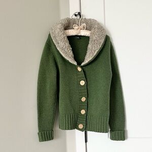 American Eagle Outfitters Green Wool Cardigan Sweater